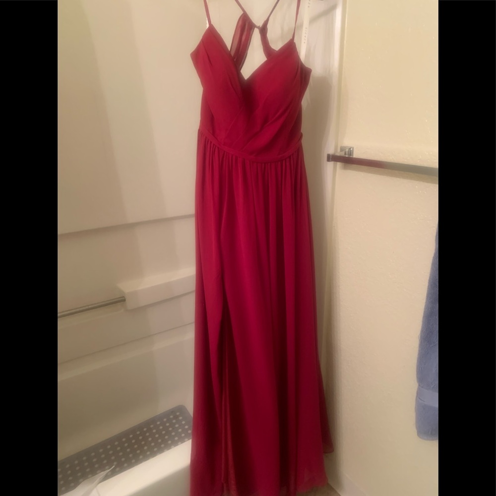 BRAND NEW Azazie bridesmaid dress Cora burgundy A12